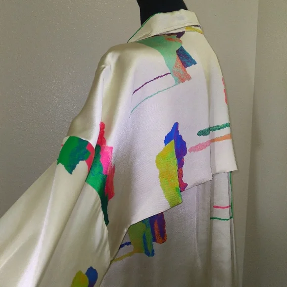 H&M STUDIO 2020 Women's MultiColor Abstract Print Long Sleeve Blouse- Size S - Picture 10 of 14